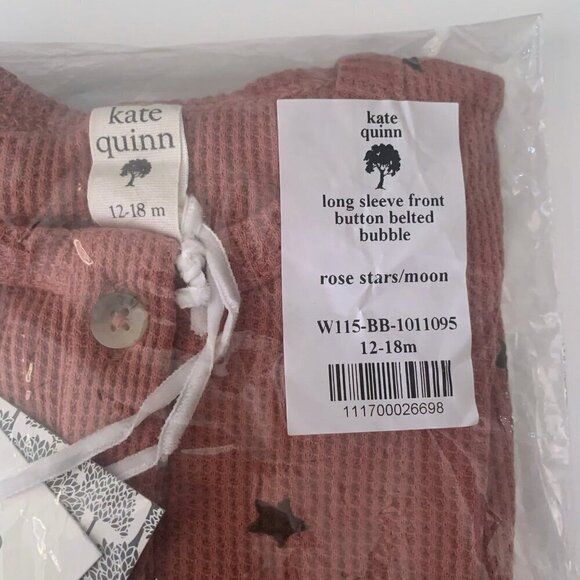 Kate Quinn Organics Baby Girl Long Sleeve Front Button Belted Bubble 12-18 month - Picture 5 of 5